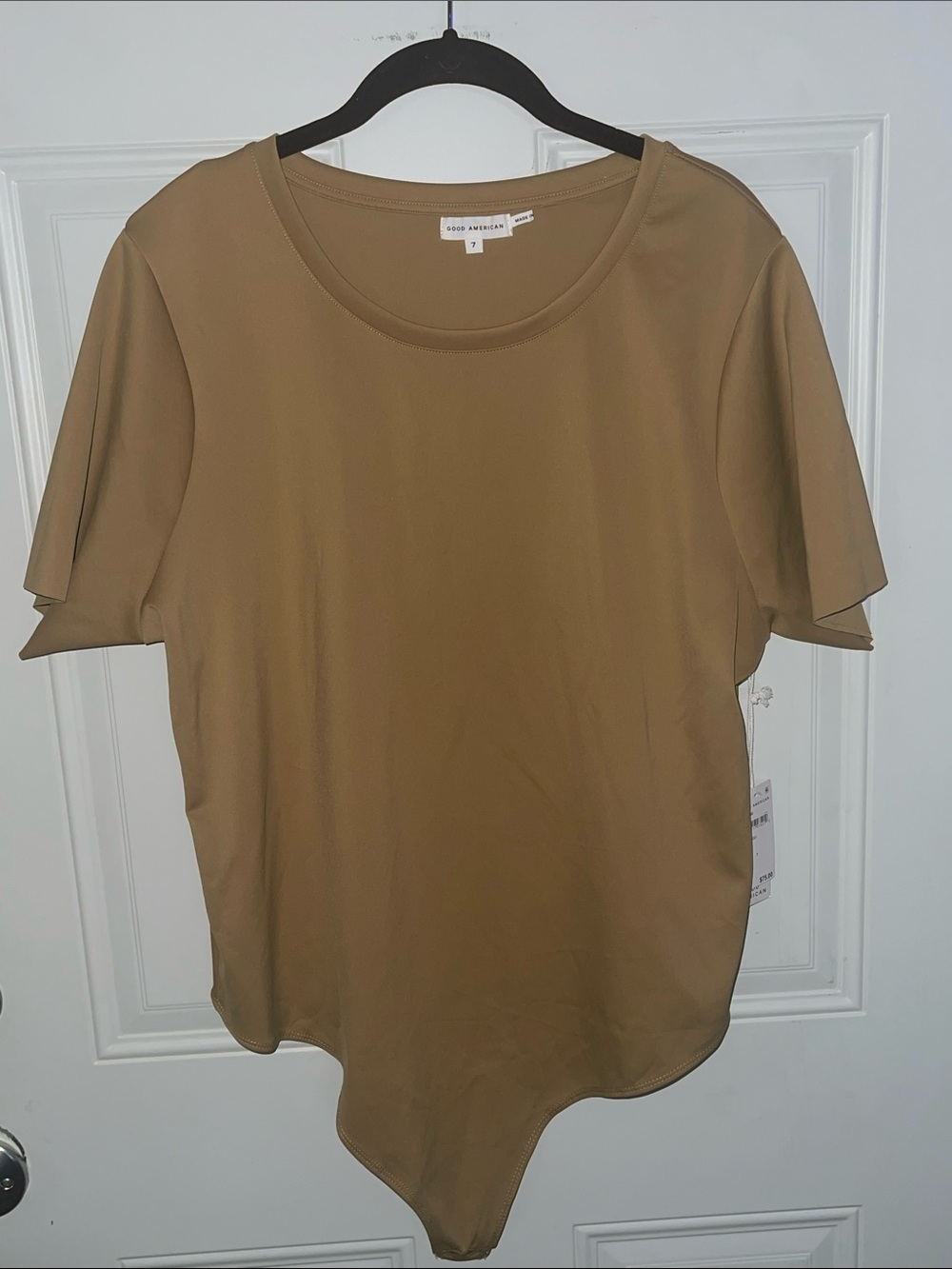 Good American body sculpting scuba pecan Short-Sleeve Bodysuit 7(4xl)